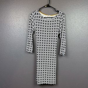 Boden SYLVIA Size US 8R Tie Waist Jersey Dress Shibori Print Mini Day Tunic